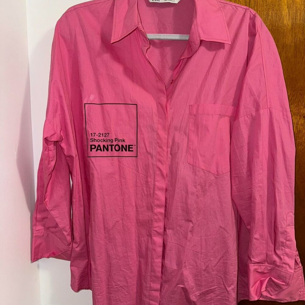 Pink Pantone Button Up Shirt
